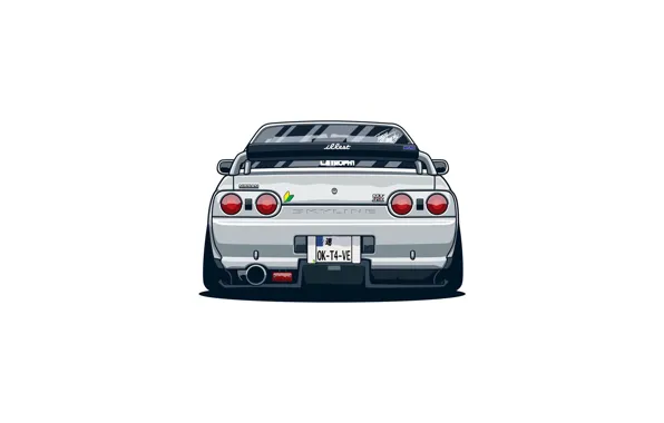 Авто, Минимализм, Машина, Nissan, Car, Art, R32, Skyline