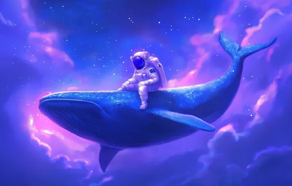 Картинка whale, astronaut