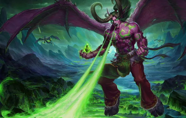 Игра, Illidan, Демон, WOW, Stormrage, Warcraft, Blizzard, Art