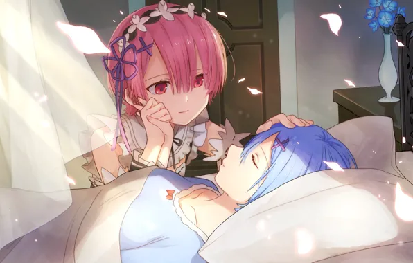 Anime, art, ram, rem, re zero kara hajimeru isekai seikatsu