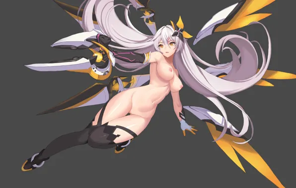 Girl, sexy, thighhighs, long hair, pussy, nipples, boobs, anime