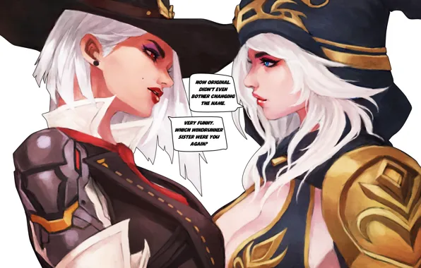 Девушка, art, lol, League of Legends, ashe, overwatch, The Frost Archer