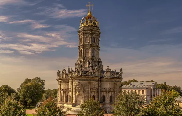 Картинка пейзаж, церковь, усадьба, Дубровицы, Елена Гусева