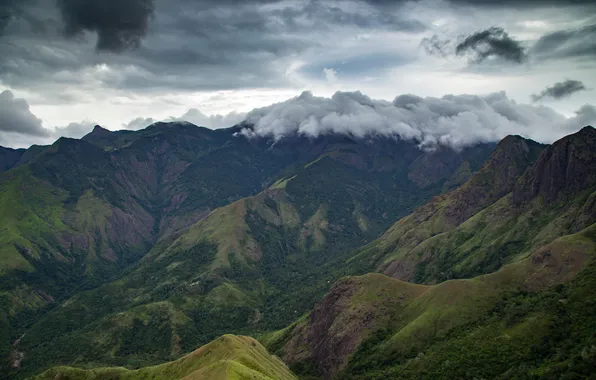 Картинка rock, beautiful, mountains, mountain, india, natural, top view, sky clouds