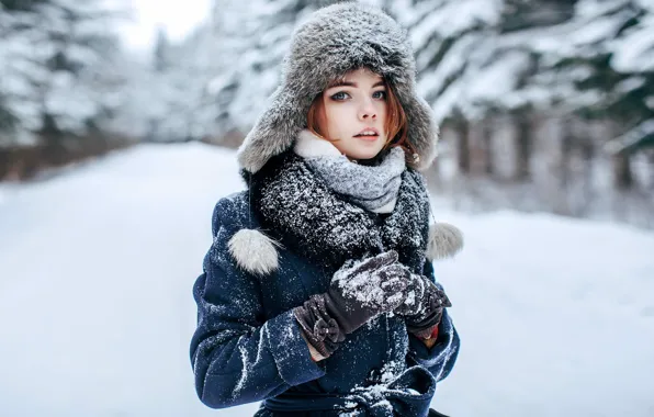 Картинка снег, шапка, губки, Наташа, Andrey Metelkov