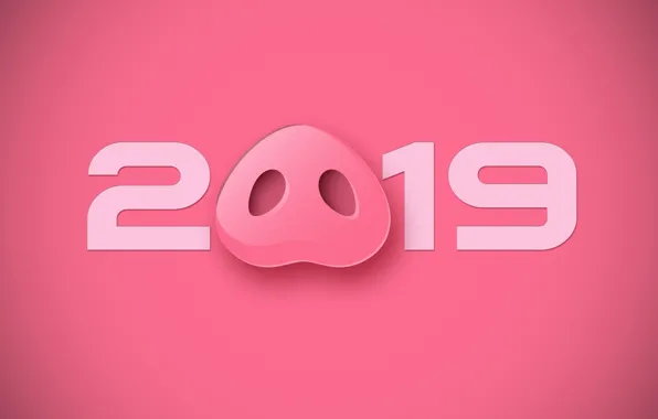 Фон, розовый, Новый год, 2019