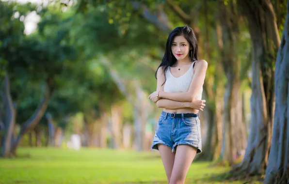 Девушка, азиатка, боке