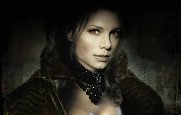 Портрет, красные глаза, Пита Уилсон, Её звали Никита, Peta Wilson, La femme Nikita, Горец