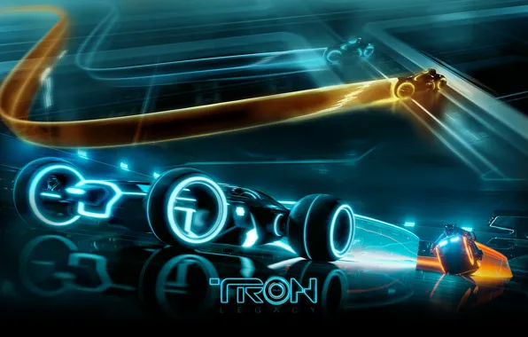 Картинка Tron Legacy, Гонки, Tron, Трон