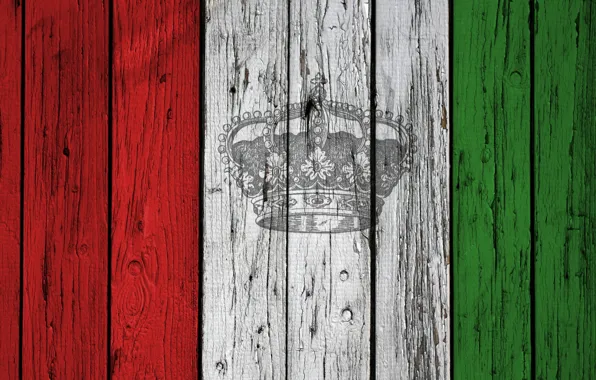 Green, red, white, style, wood, crown, symbol, italy