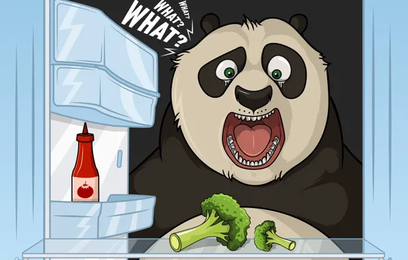 Юмор, Панда, Стиль, Лицо, Медведь, Арт, Kung Fu Panda, Кунг-фу Панда