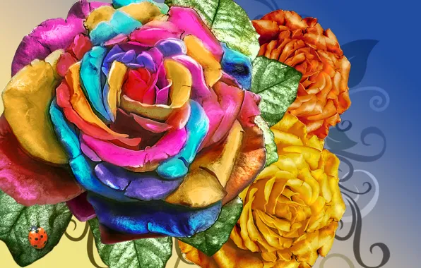 Art, flowers, roses