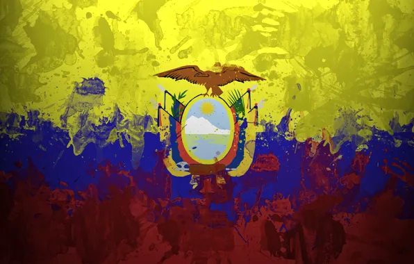 Картинка краски, флаг, flag, Эквадор, Республика Эквадор, Ikwadur Republika, República del Ecuador