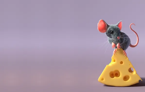 Картинка рендеринг, мышка, детская, freelancer, Sergey Pletnev, mouse and cheese