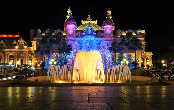 Christmas, night, monaco