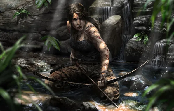 Девушка, брюнетка, Tomb Raider, лара крофт