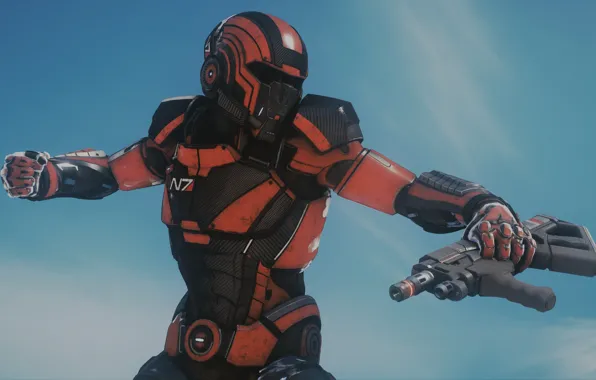 Картинка оружие, костюм, Mass Effect Andromeda, Первопроходец