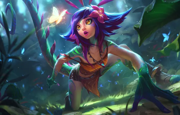 Девушка, art, League of Legends, Neeko, Curious Chameleon