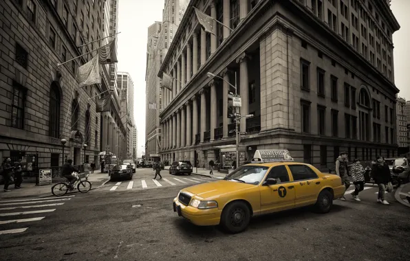 Дома, такси, New York, cityscape