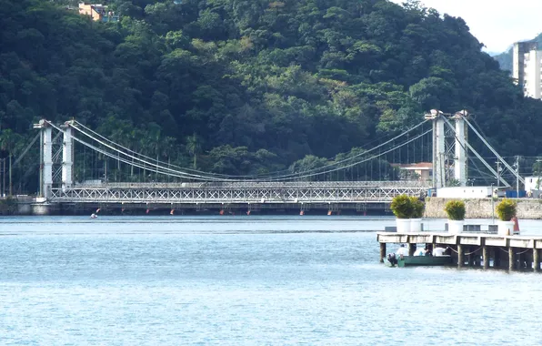 Brazil, Suspension Bridge, Sao Vicente