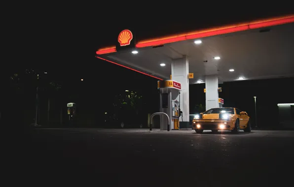Lotus, Esprit, gas station, Lotus Esprit V8