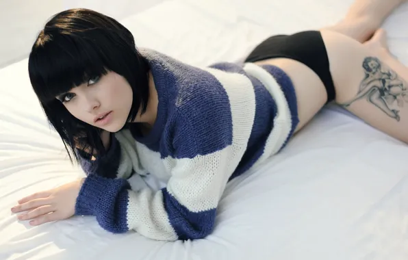 Девушка, Взгляд, Модель, Глаза, Брюнетка, Wallpaper, Mellisa Clarke