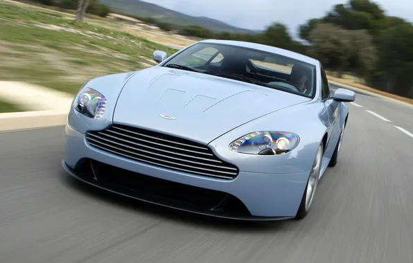 Картинка car, Concept, Aston Martin, фары, Vantage, V12, передок, speed