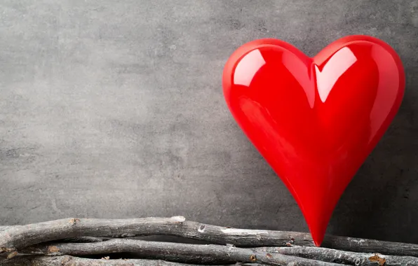 Любовь, ветки, сердце, red, love, heart, wood, romantic