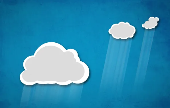 Картинка небо, облака, дождь, аппликация