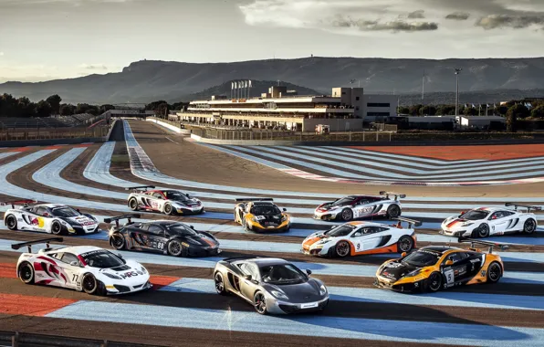 Небо, McLaren, суперкар, гоночный трек, MP4-12C, Paul Ricard, мп4-12с, МакЛарен