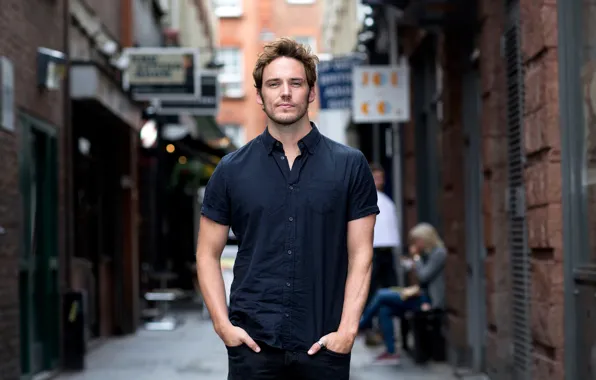 Взгляд, улица, мужчина, рубашка, Sam Claflin, The Guardian
