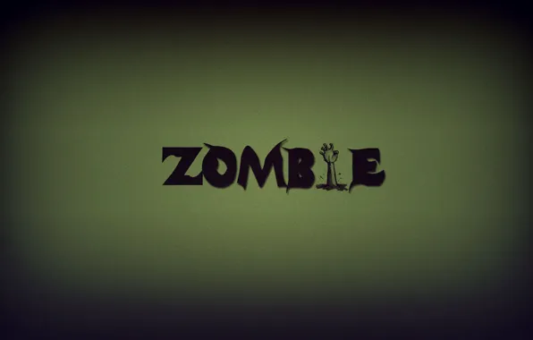Зеленый, надпись, рука, зомби, zombie