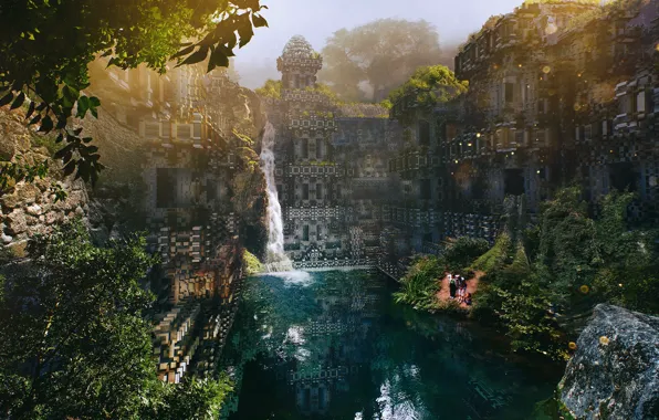 Отражение, сооружение, водоём, Adventures