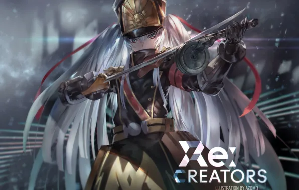 Картинка Re:Creators, девушка, форма, art, chiwa, anime, оружие, Gunpuku no Himegimi