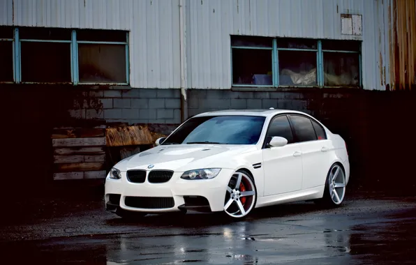 Картинка BMW, white, sedan, vossen, E90
