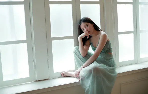 Картинка взгляд, девушка, окно
