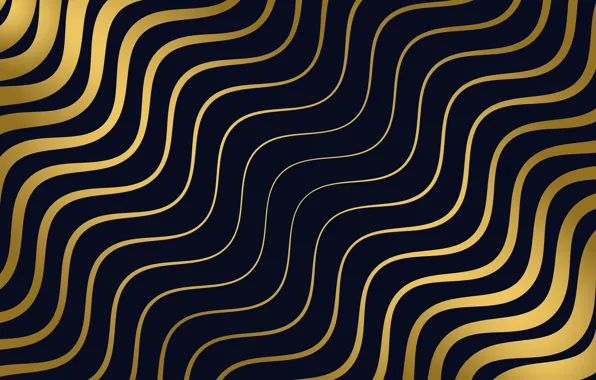 Текстура, golden, черный фон, design, Line, pattern, wavy