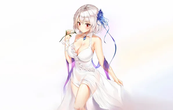 Girl, sexy, cleavage, boobs, anime, beautiful, short hair, pretty