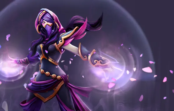 Девушка, магия, арт, Dota 2, Lanaya, Templar Assassin