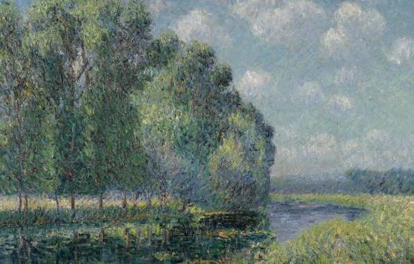 Пейзаж, река, картина, Гюстав Луазо, Gustave Loiseau, Излучина Эры