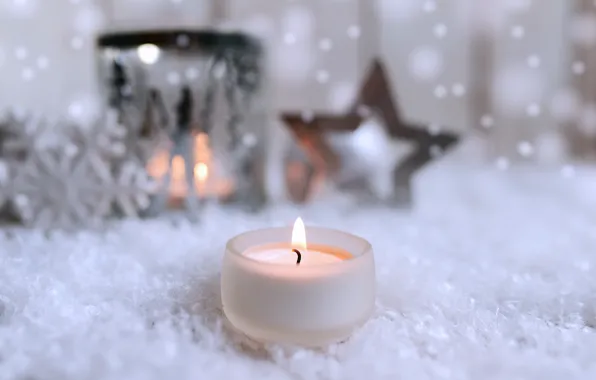 Зима, новый год, свечи, Рождество, New Year