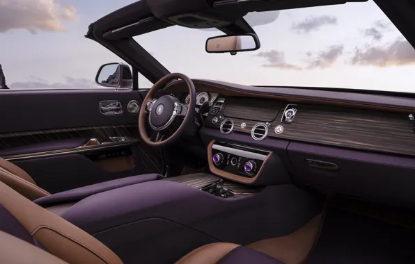 Rolls-Royce, wood, dashboard, Amethyst, car interior, torpedo, Rolls-Royce Amethyst Droptail