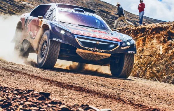 Песок, 2008, Спорт, Скорость, Люди, Гонка, Peugeot, Фары
