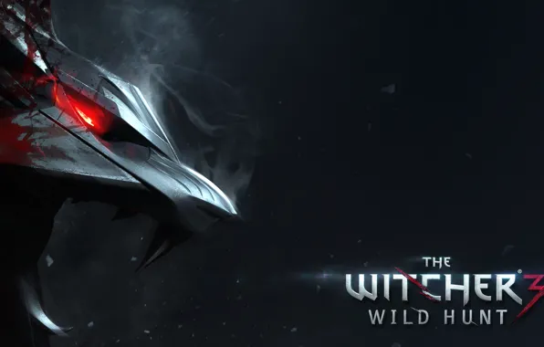 Надпись, злость, кровь, клыки, Волк, красные глаза, чёрный фон, The Witcher 3: Wild Hunt