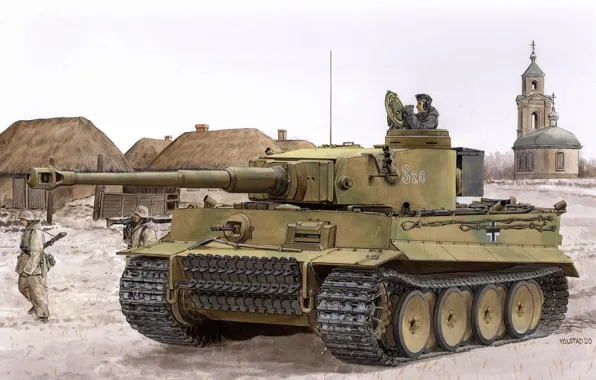 Тигр, Церковь, Танк, Тяжёлый Танк, Панцерваффе, Pz.VI, Танкист, Pz.Kpfw.VI Ausf.E Tiger