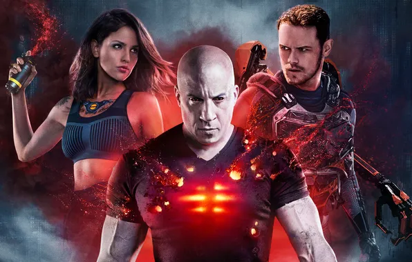 Фантастика, Вин Дизель, боевик, постер, Vin Diesel, Sam Heughan, Эйса Гонсалес, Eiza González