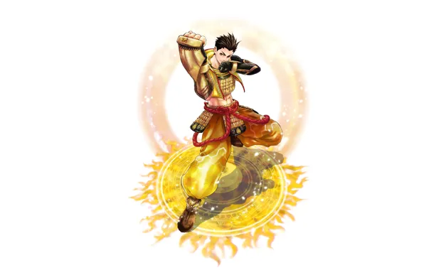 Сила, белый фон, парень, Sengoku Basara, Эпоха Смут