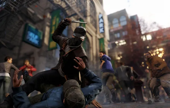 Game, Chicago, action, Watch Dogs, Aiden Pearce