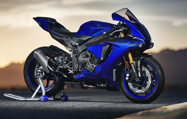 Yamaha, bike, blue, supersport, yzf-r1