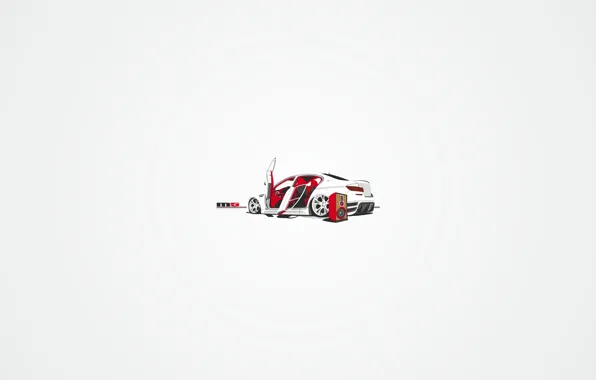 Car, vector, bmw, red, sound, tuning, art